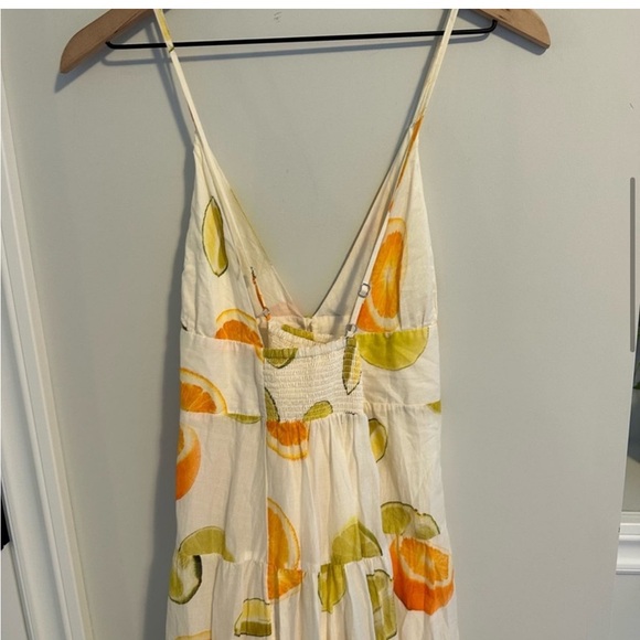 Edie Parker® X J.Crew button-front tiered maxi dress in limes and oranges - Picture 6 of 8